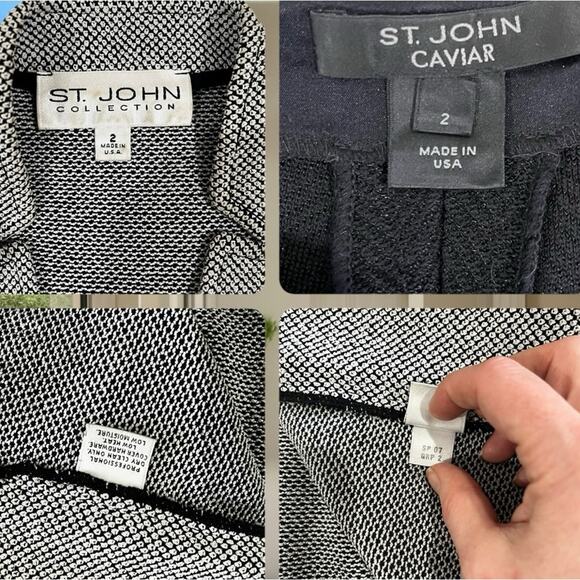 NEW St. John Wool Knit Tailored Classic Longline Suit Jacket Wide Leg Trousers 2 - Picture 11 of 16